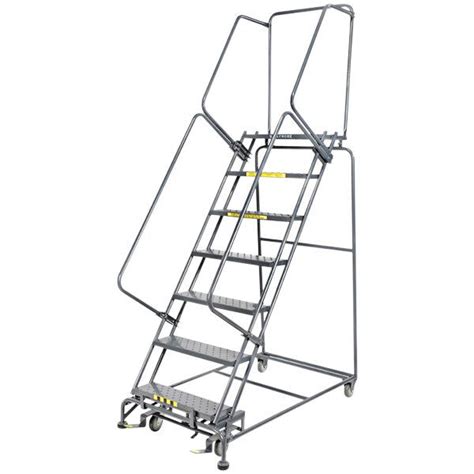 Ballymore 073214 M 2000 Series 7 Step Gray Steel Rolling Safety Ladder