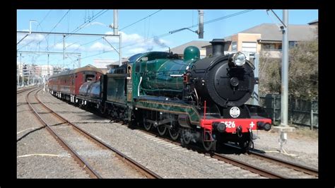 Australian Trains Steam Locomotive 3526 At North Strathfield Youtube