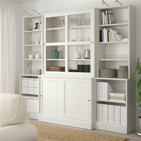 Havsta Storage With Sliding Glass Doors White 9558x1812x8312