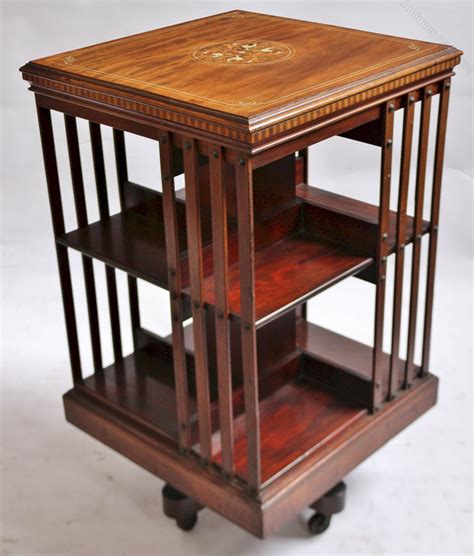 Edwardian Inlaid Mahogany Revolving Bookcase By Maples Antiques Atlas