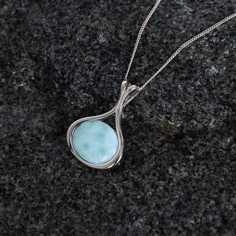 Mermaid Silver Larimar Crystal Necklace Mindfulsouls
