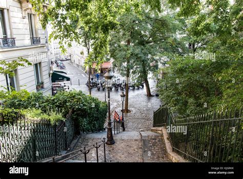Typical Montmartre Staircase In Paris Stock Photo Alamy