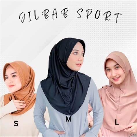 Jual Hijab Sport Jumbo Jilbab Spandek Olahraga Jilbab Sport Bergo Hamidah Spot Size Ukuran S M L