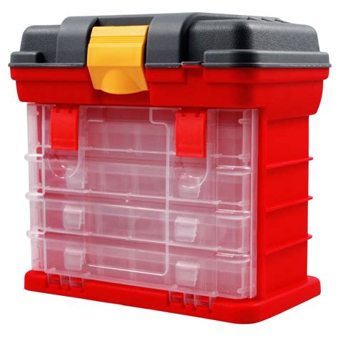Universal Utility Tool Box Plastic Storage Chest 4 Divided Drawer