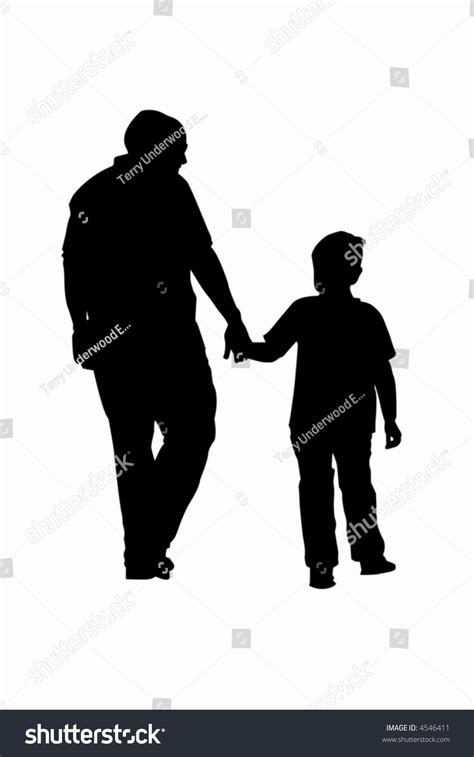 Father Son Walking Silhouette Stock Vector 4546411 Shutterstock