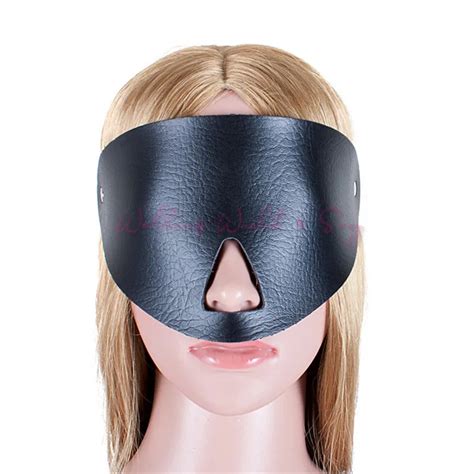 Soft Leather Eye Mask Open Nose Sexy Blindfold Adult Sex Products Fetish Bondage Sexy Blinder