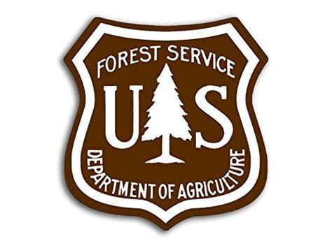 Brown White Us Forest Service Shield Shaped Sticker Forestry Logo Decal