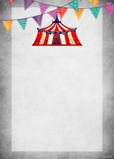 printable carnival themed party invitation templates