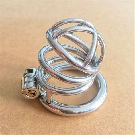 Small Male Bondage Chastity Belt Device Stainless Steel Adult Cock Cage