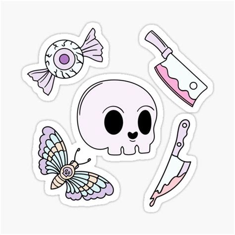 Pastel Goth Cute Spooky Sticker By Danielle Slade In 2021 Spooky