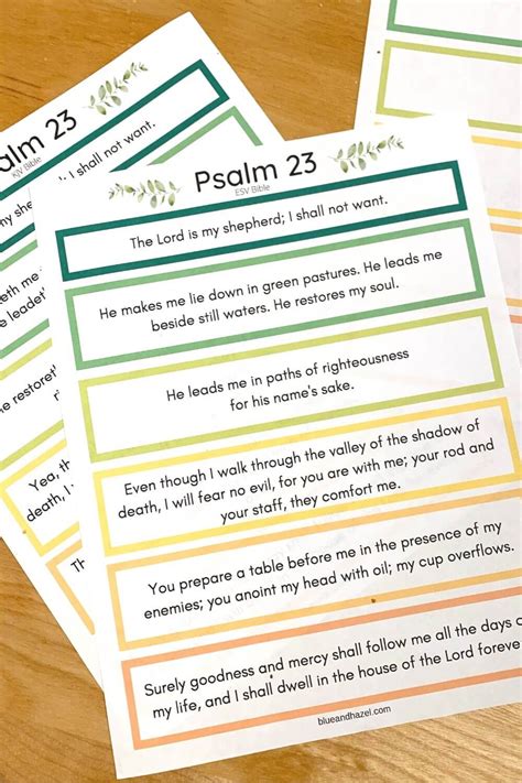 Psalm 23 Printable For Memorization And Copywork Blue And Hazel