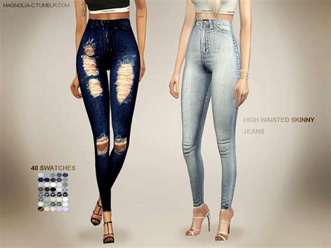 High Waisted Skinny Jeans Sims 4 Cc Sims Where Womans Clothes Stores