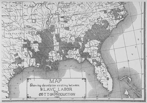 Map Showing The Relation Existing Between Slave Labor And Cotton