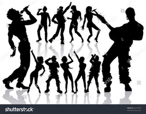 Vector Dancing And Singing Peoples Silhouette New Set 62210578 Shutterstock