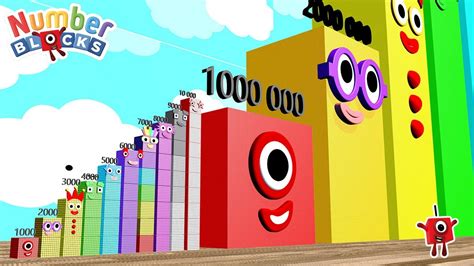 Numberblocks Comparison 1000 To 10000 Vs 1000000 10000000 Million