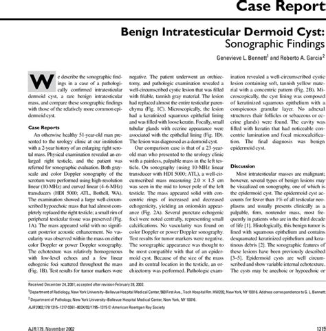 Benign Intratesticular Dermoid Cyst Sonographic Findings Ajr