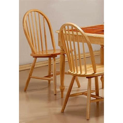 Lainie Windsor Natural Finish Spindle Back Dining Chairs Set Of 4