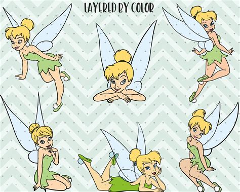 LAYERED Pcs Tinkerbell SVG PNG ClipArt Files Easy Cut Etsy