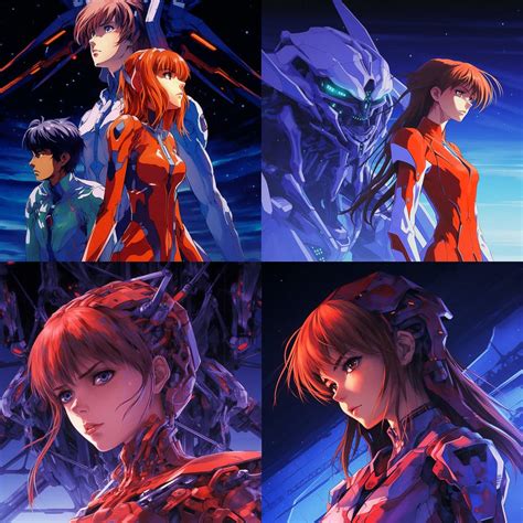 Neon Genesis Evangelion Ai Art Style Futuristic Fusion Neon Genesis