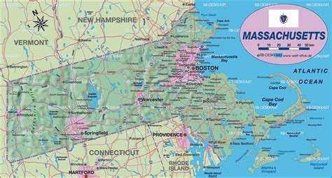 Map Of Massachusetts United States Usa Map In The Atlas Of The World World Atlas