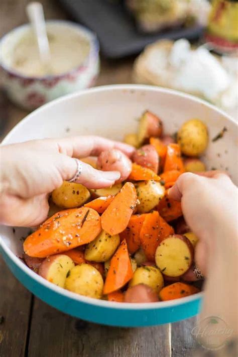 Serve roast with potatoes and gravy. Maple Garlic Pork Roast with Carrots and Potatoes