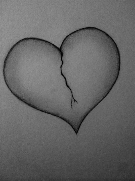 Broken Heart Simple Easy Drawings