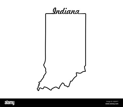 Indiana State Map Us State Map Indiana Outline Symbol Retro