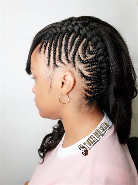 Sewn In Weave With Cornrows On The Sides By Tqueenhairsalon Contact Us At And