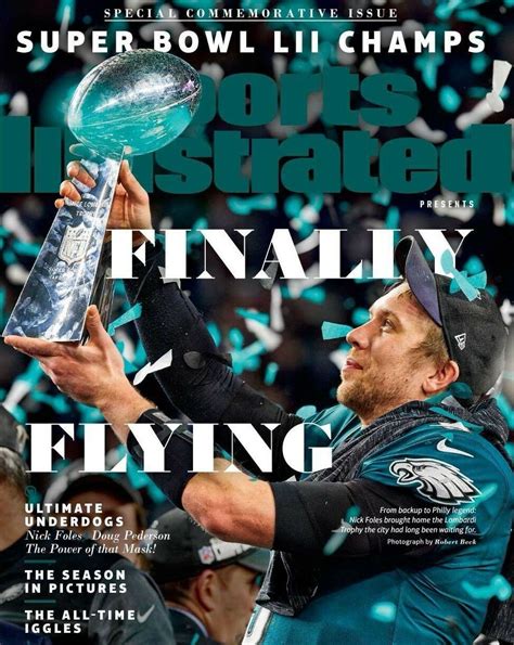 Nick Foles Sports Illustrated Super Bowl Cover With Trophy Photo