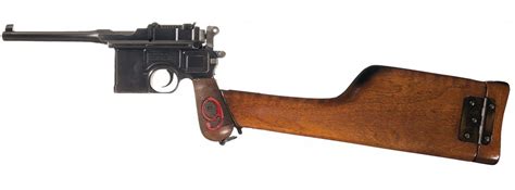 World War I 1896 Mauser Red 9 Broomhandle Pistol With Matching Shoulder