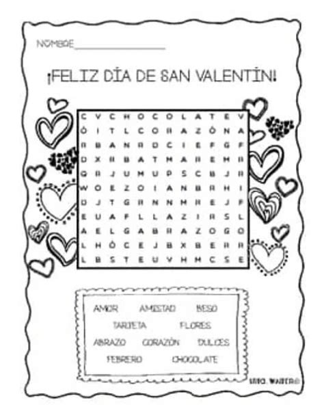 Tareitas Sopa De Letras San Valentin