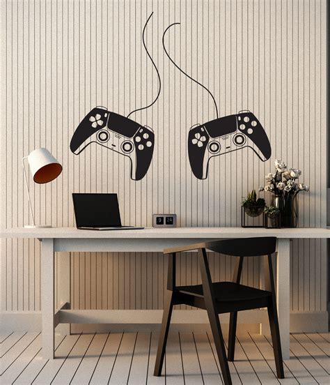Vinyl Wall Decal Two Gamepads Gamer Room Gaming Decoration Stickers Mu