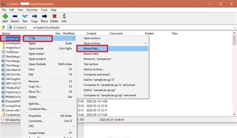 Unzip Open Or Extract Tgz Gz Targz Files In Windows 1110