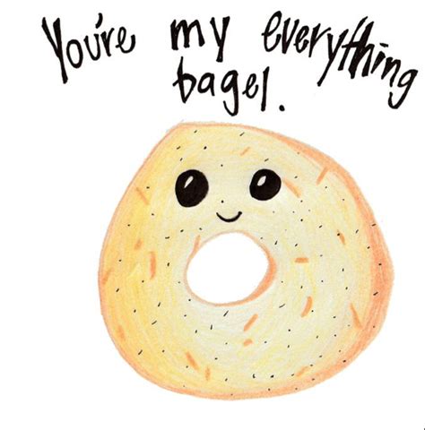 You Are My Everything Bagel Pun Greeting Card Handmade T Etsy