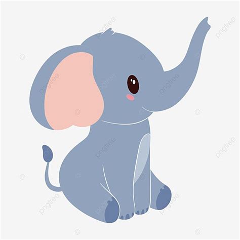Ilustração De Elefante Em Um Estilo Bonito Dos Desenhos Animados Png