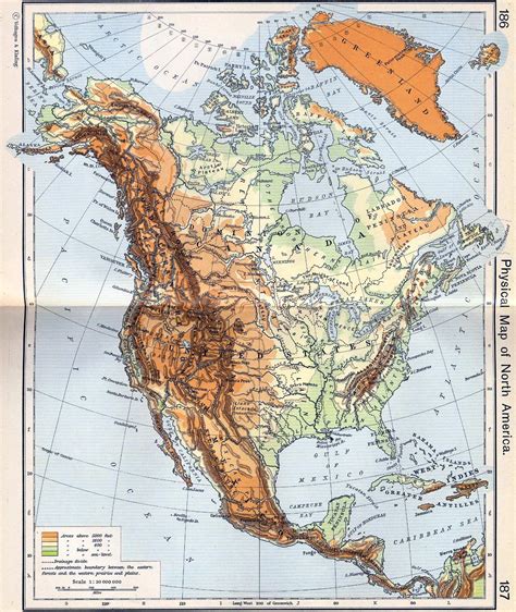 North America Detailed Old Physical Map Detailed Old Physical Map Of