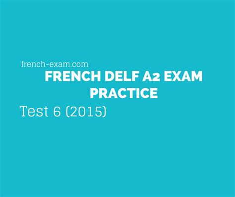 French Delf A2 Exam Practice French Exam