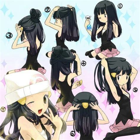 Dawn Fixing Her Hair Pokemon Trainer Pokemon Anime Anime