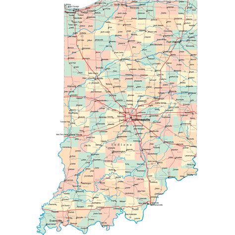 Indiana Road Map In Road Map Indiana Highway Map