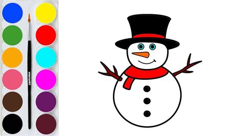 How To Draw A Snowman Easy Drawing For Kids Merry Christmas Youtube