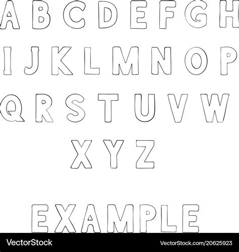 Font Outline Alphabet Letters Royalty Free Vector Image