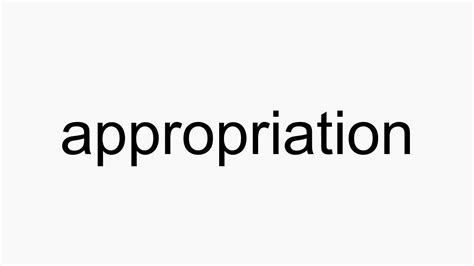 How To Pronounce Appropriation Youtube