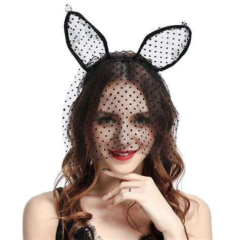 Fashion Holiday Party Cat Headband Lace Polka Dots Mesh Cat Ears Shape