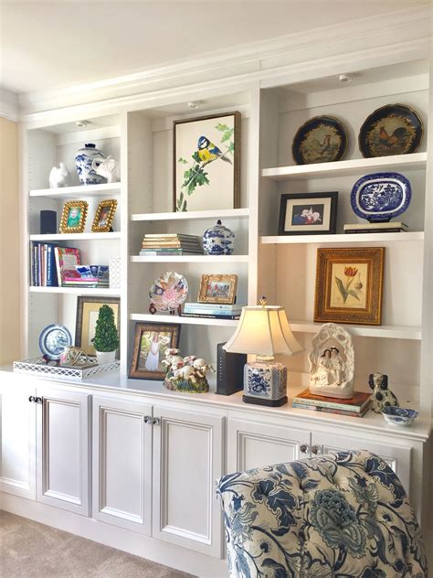 Bookshelves Blue And White Southern Style Hg2017 Built In Shelves