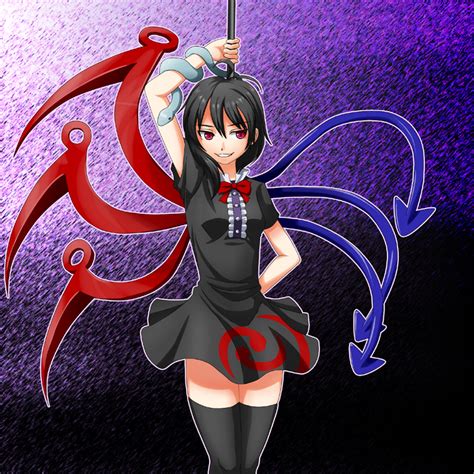 Safebooru 1girl Asymmetrical Wings Black Hair Black Legwear Dress Houjuu Nue Mizu Manjuu Red