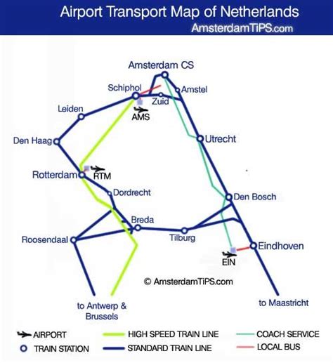 Airport Transport Network Map Netherlands Netherlands Travel Netherlands Amsterdam Guide