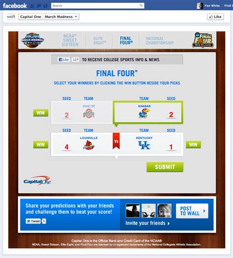 Through this capital one app, you will be able to check the balances of your capital one credit card. Capital One // 'Final 4' facebook app - WP Shala