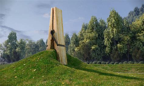 Giant Wooden Clothespin Sculpture By Artist Mehmet Ali Uysal At