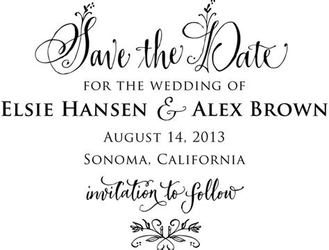 Floral Calligraphy Save The Date Stamp Calligraphy Save The Dates