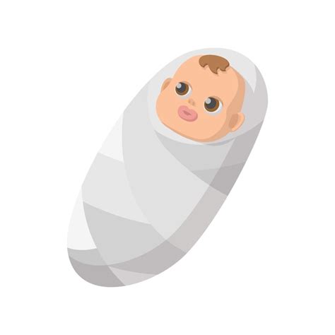 Icono De Dibujos Animados De Bebé Recién Nacido Sobre Un Fondo Blanco